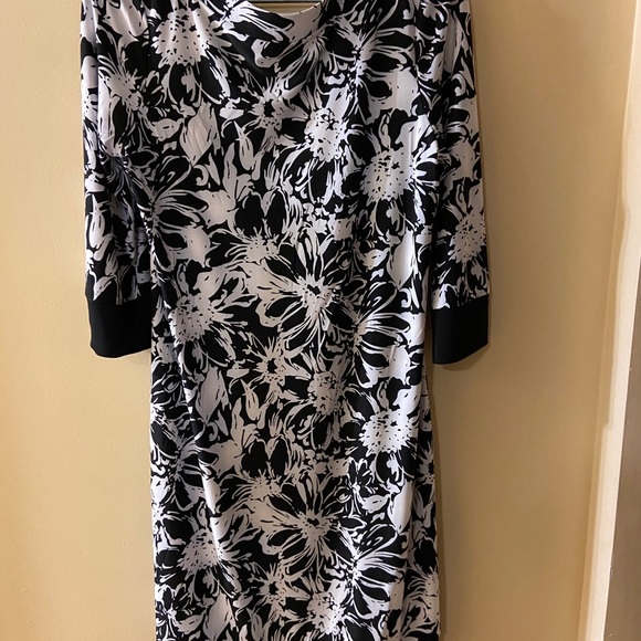 Jessica white & black flower midi dress size 10 - Picture 7 of 9